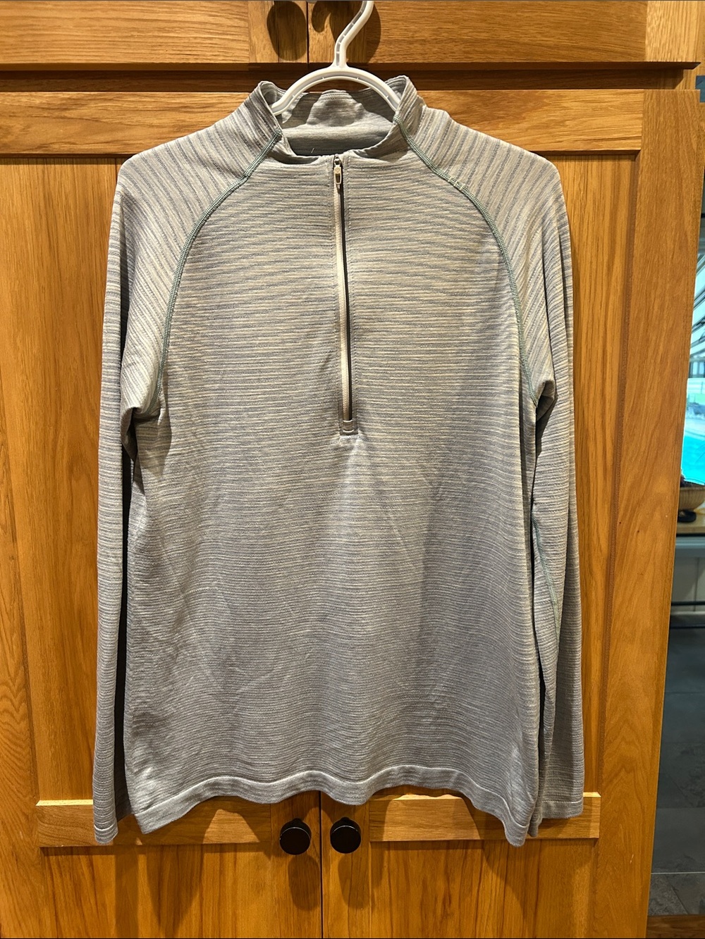 lululemon athletica Heathered Light Grey Half-Zip Raglan Top